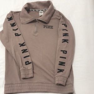 PINK! Quarter zip hoody! XS